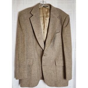 Mens‎ Strathmore Pure Wool Blazer Jacket Tan Brown Classic Fit Business Casual